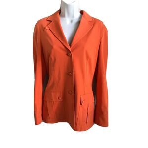 EUC Escada women’s bright orange blazer sze 36 US 6 + pockets
